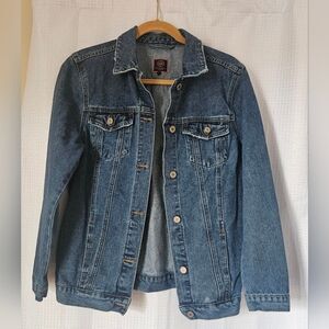 Boom Boom Jeans Distressed Blue Denim Jacket Size Medium Coastal Cowgirl